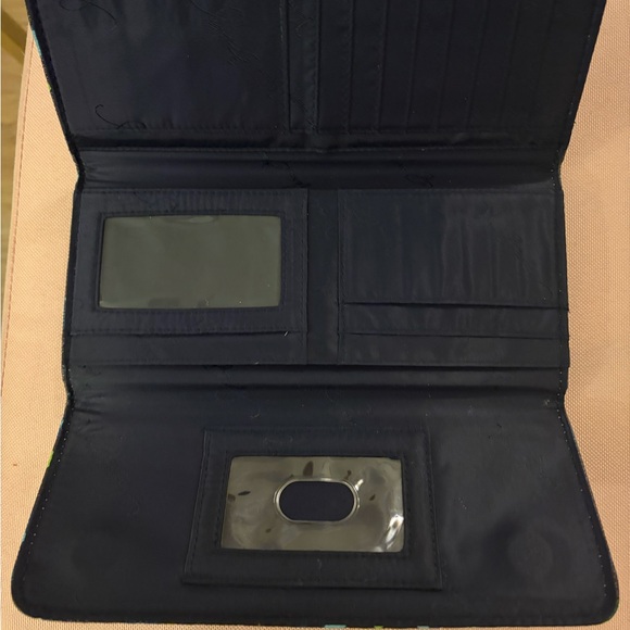 Vera Bradley Navy Wallet with Blue and Green Accents - Picture 3 of 3